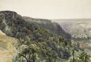 Rievaulx Abbey vanuit het westen door William Henry Bartlett
