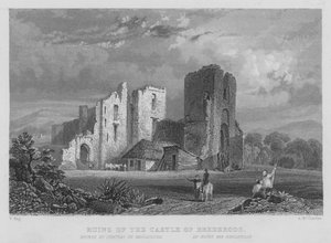 Ruïnes van het kasteel van Brederode (gravure) door William Henry Bartlett