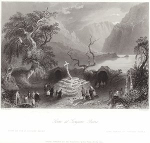 Scène bij Gougane Barra in County Cork