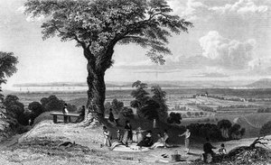 Scène van Laindon Hill, nabij Horndon, Essex door William Henry Bartlett