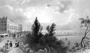 Southend Terrace, Essex, gegraveerd door Henry Wallis, 1832