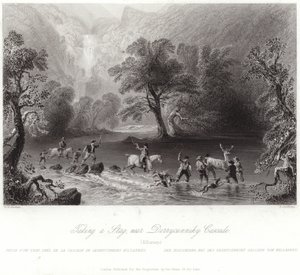 Een hert vangen bij Derrycunnihy door William Henry Bartlett