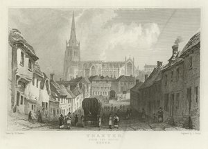 Thaxted, vanuit het zuiden, Essex door William Henry Bartlett