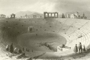 Het Amfitheater, Verona door William Henry Bartlett