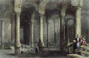 De Cisterne van Bin-Veber-Direg, of De Duizend en Eén, Istanbul, gegraveerd door J. Carter, ca. 1850