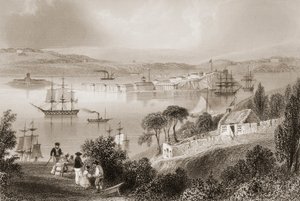 De baai van Cork (nu Cobh), County Cork, Ierland, uit 