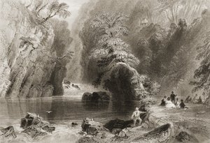De Dargle Rivier, County Wicklow, uit 