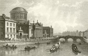 De Vier Rechtbanken, Dublin door William Henry Bartlett