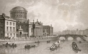 De Vier Gerechtsgebouwen, Dublin, gegraveerd door Owen door William Henry Bartlett