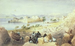 Het eiland Philae, kijkend naar de Nijl door William Henry Bartlett