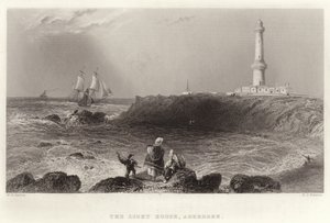 De vuurtoren, Aberdeen door William Henry Bartlett