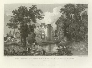 De gracht van Ongar Castle en Castle House, Essex