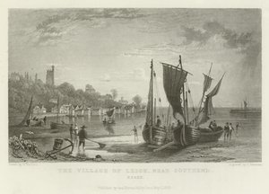 Het Dorp Leigh, nabij Southend, Essex door William Henry Bartlett