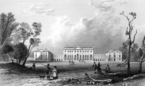 Thorndon Hall, Essex, gegraveerd door Henry Adland, 1832 door William Henry Bartlett