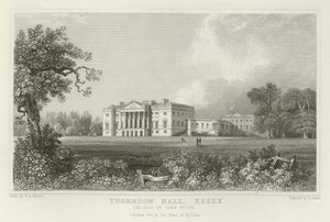 Thorndon Hall, Essex, de Zetel van Lord Petre door William Henry Bartlett