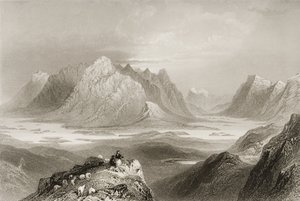 Uitzicht vanaf Cloonacartin Hill, Connemara, County Galway, uit 