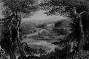 Uitzicht op Drumlanrig Castle, Dumfriesshire
