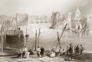 Uitzicht op Galway vanuit de Claddagh, County Galway, Ierland, uit 