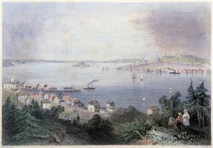 Uitzicht op Halifax - in "Canadian Scenery illustrated" door William Henri Barlett, ed. George Virtue
