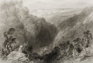 Uitzicht op Powerscourt vanaf de Dargle, County Wicklow, uit 
