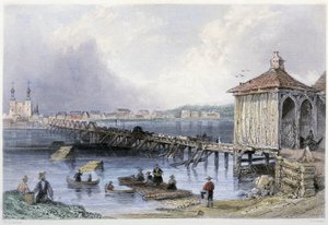 Uitzicht op een brug over de Richelieu-rivier bij St John
