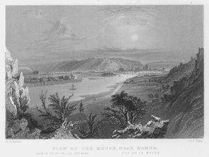 Uitzicht op de Maas, nabij Namen (gravure)