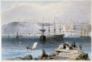 Uitzicht op Quebec en zijn haven (Canada) - in "Canadian Scenery illustrated" door William Henri Barlett, ed. George Virtue door William Henry Bartlett