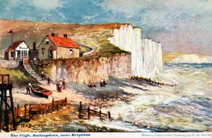 De kliffen, Rottingdean, nabij Brighton door William Henry Borrow