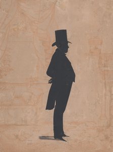 Silhouet van een onbekende man met hoge hoed en rokkostuum, 1828-83 door William Henry Brown