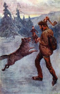 "Hij schoot; en het beest, op het moment dat het zijn sprong maakte, viel om, grommend en sissend" door William Henry Charles Groome