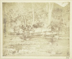 Een Bergbeekje dat stroomt aan de voet van Kasteel Doune door William Henry Fox Talbot