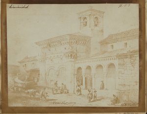 Verminderde Kopie van een Gravure van een Moorse Kerk door William Henry Fox Talbot