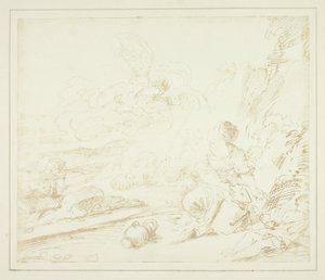 Hagar in de Woestijn door William Henry Fox Talbot