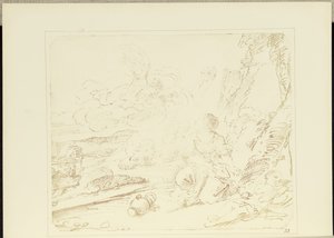 Hagar in de woestijn door William Henry Fox Talbot
