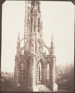 Scott-monument vóór de voltooiing, Edinburgh door William Henry Fox Talbot