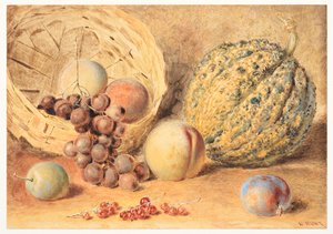 Mand met meloen, perziken, druiven en pruimen, ca. 1804