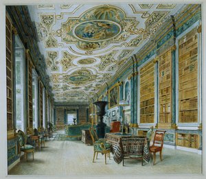 De Oude Balzaal, nu de Bibliotheek, Chatsworth door William Henry Hunt