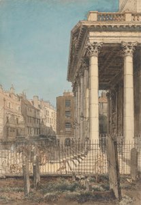 Het portiek van St. Martin-in-the-Fields door William Henry Hunt