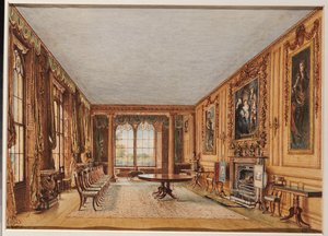 De wintereetkamer van de graaf van Essex in Cassiobury, 1821