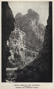 Canyons van Colorado: Zwarte Canon van de Gunnison, zijaanzicht, met de Currecanti-naald door William Henry Jackson