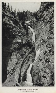 Canyons van Colorado: Cheyenne Canon, Zuid, De Zeven Watervallen door William Henry Jackson