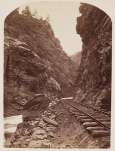 Uitzicht op een Spoorweg in de Rockies, ca.1865 door William Henry Jackson