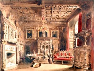 Een Tudor-interieur door William Henry Lake Price