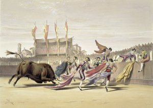 Chulos die met de stier spelen, 1865