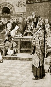 Jocelyn, bisschop van Glasgow, in Northampton, 1176, illustratie uit 