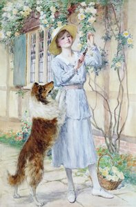 Rozen plukken door William Henry Margetson