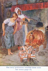 De Goede Fee raakte hen aan met haar Toverstok, Assepoester, 1925 door William Henry Margetson