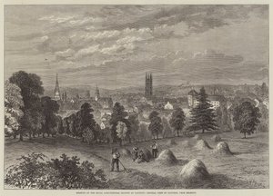 Bijeenkomst van de Koninklijke Landbouwmaatschappij in Taunton, algemeen overzicht van Taunton, vanaf Belmont door William Henry Pike