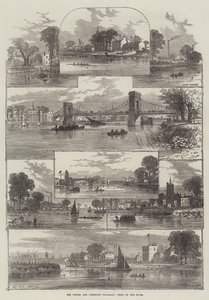 De Oxford en Cambridge bootrace, uitzichten op de rivier