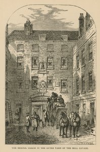 De Bristol Coach in de buitenplaats van The Bell Savage, Londen door William Henry Prior